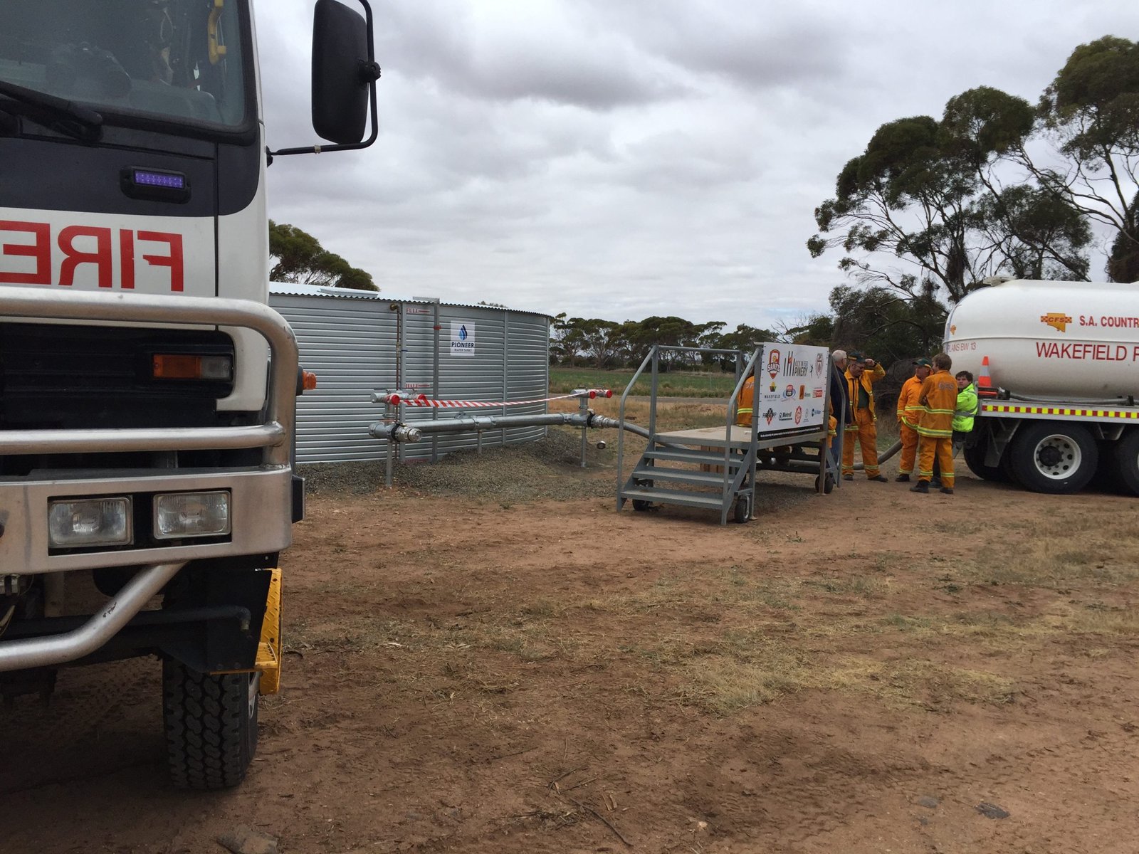 Pioneer water tank for bushfire protection